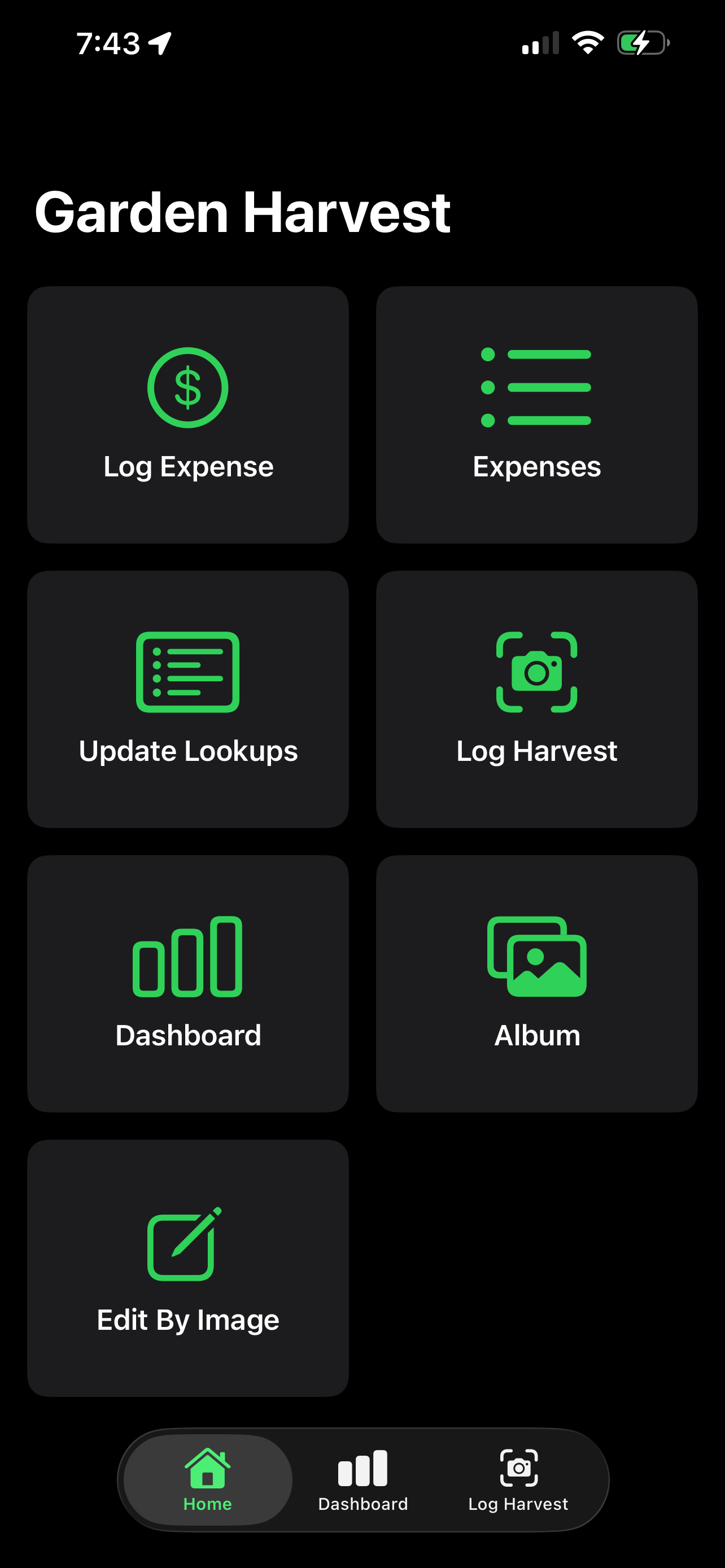 GardenHarvest app screenshot